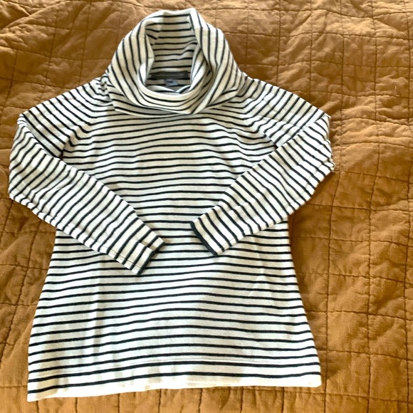 French connection Cowell neck sweater. Black and white stripes. - Picture 1 of 3